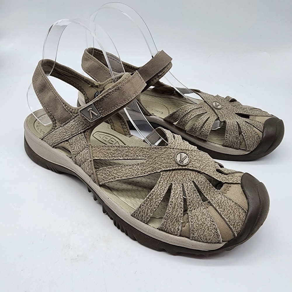 KEEN Rose Sandals Women's 10 Tan Leather Hiking Outdoor Shoes